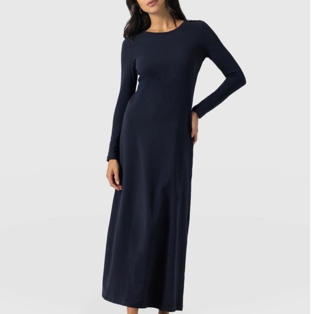 Saint + Sofia Runway Maxi Dress Navy Size 6 New With Tags